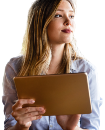 Picture of woman holding tablet device
